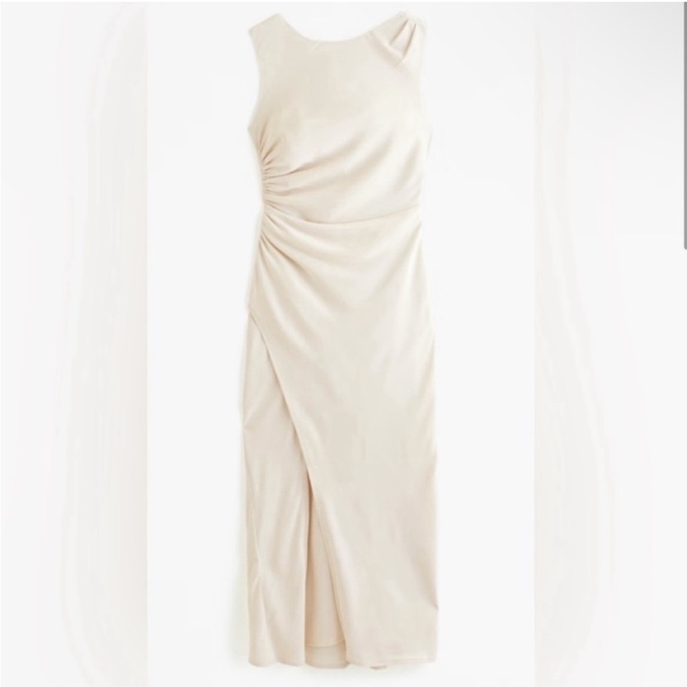 Abercrombie & Fitch High Neck Draped Shell Midi Dress